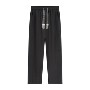 辑明线冰丝褶皱休闲裤K064平铺92%聚酯纤维8%氨纶(S-2XL)TP25