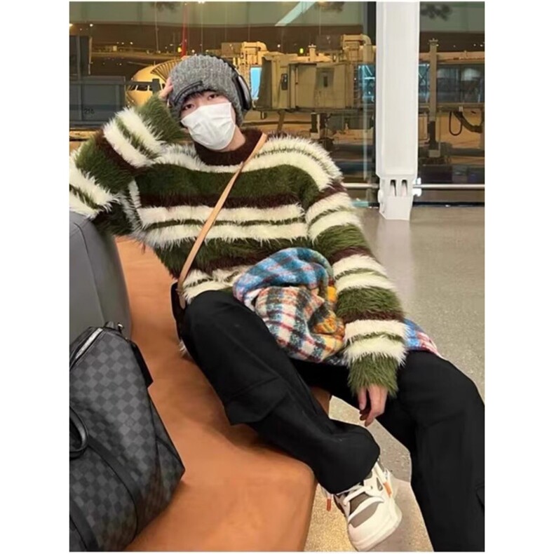 JY640-P53 圆领毛衣针织衫男潮牌帅气秋冬季打底衫图片