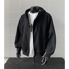 500克重磅拉链连帽卫衣硬挺加绒奥粒绒套头外套男RH5325JR-P68，女装短外套，星座610B-1