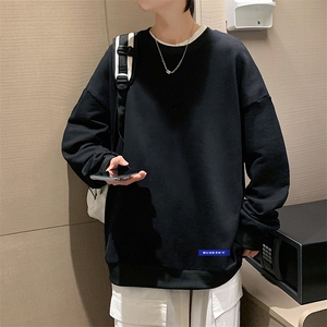 S6202-P28 加绒款-P33 秋季圆领卫衣男大码韩版宽松长袖外套图片