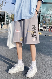 港风沙滩短裤男夏季ins潮流小雏菊字母印花五分裤 DK671 P45 控68图片