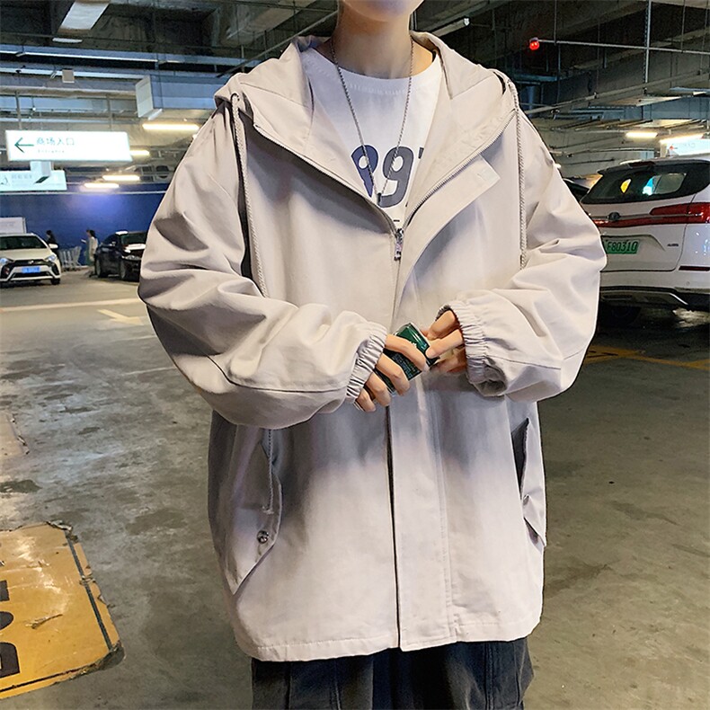 JK41077-P85纯棉连帽夹克男士大码工装夹克男外套男,男装夹克,电商A040