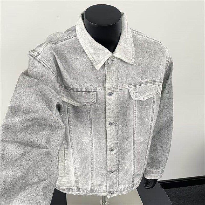QA01LL-特P95水洗渐变牛仔外套美式复古高街工装夹克,男装夹克,星座1007（原301D）