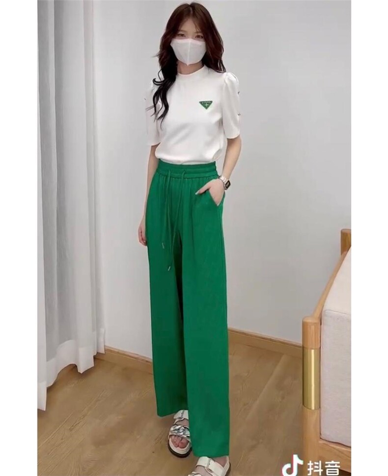 现货：醋酸压花中筒阔腿裤，其它，金川古韵(4F)