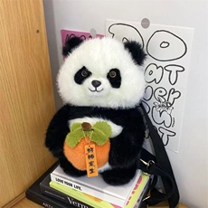 张强玩具 熊猫肩包好柿发生发财熊猫33厘米