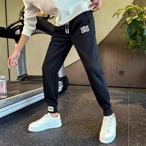 KK186-P58 纯色刺绣运动卫裤男士秋冬新款束脚裤弹力休闲裤图片