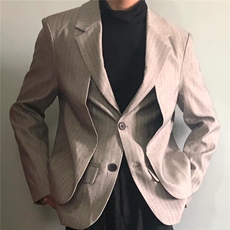 春秋千鸟格西装男外套新款男士休闲单件格子修身西服高级单西男装，男装西服，星座506A