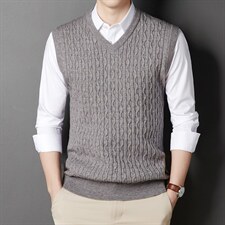 无袖秋季薄款中年爸爸男装秋装毛衣秋衣卫衣针织打底衫2023新款，男装针织衫/毛衣，电商B212（原钱塘6029）