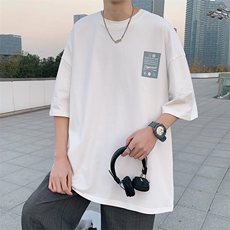 DX56P35港风纯短袖青少年学生百搭休闲潮流宽松T恤纯上衣，男装T恤，星座1204-3