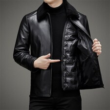 BAMJ-7736钱塘2020-2中年男士商务休闲简约冬季厚款夹克P600，男装皮衣，钱塘207-2