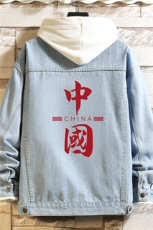 牛仔夹克男大码牛仔外套男茄克NJ77198-P60加绒款-P75，男装夹克，电商A040A