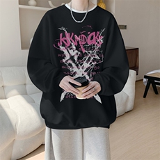 已注册/华棉内景秋冬印花宽松圆领卫衣男WY00774/P35加绒P45，男装卫衣，电商B316