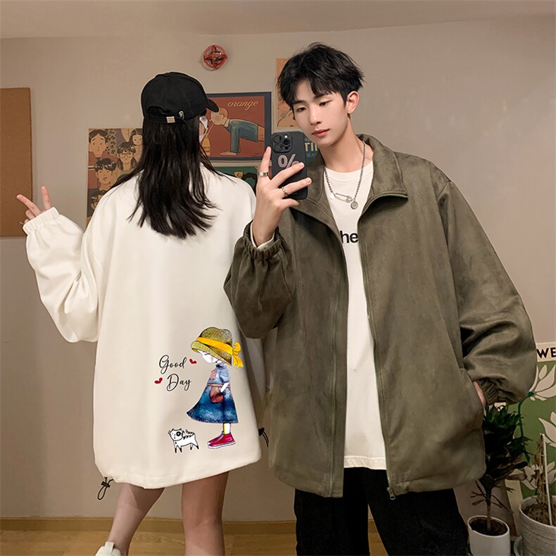 麂皮绒夹克男大码立领褂子外套JK85415-P68加绒款-P78,男装夹克,电商A040