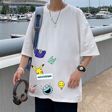 DX17079-P20纯棉短袖t恤男大码半袖打底衫宽松体恤衫港风，男装T恤，电商A040
