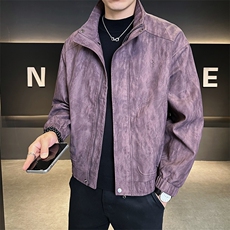 男装皮衣秋季2025新款宽松品质皮夹克外套C317-J2593-P165，男装夹克，电商C317
