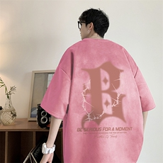 量大优可提供视频2024夏季麂皮绒短袖T恤D223A-LPT2415-P20，男装T恤，电商019-1