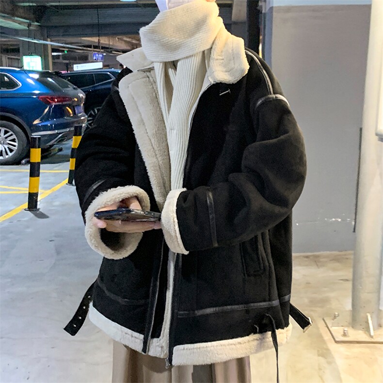 现货-港风2025冬装新款皮毛一体加厚保棉衣218-7-M102-P125-控158图片