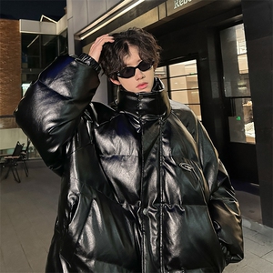 405A  美式高街个性金属设计假两件pu皮棉服   MY24925-P155控188图片
