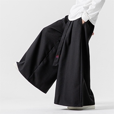 秋冬风宽松休闲裙裤汉服阔腿裤宋裤新中式情侣潮K272/P75，男装民族服装，钱塘713
