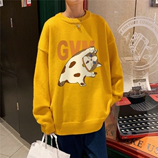 1港风圆领中性情侣潮流大码M-5XL印花加厚毛衣男7740P48加绒P55，男装针织衫/毛衣，星座226-2