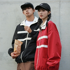 两面穿时尚连帽冲锋衣外套夹克学生棒球服团体班服，男装夹克，星座301D-5(原星座1415）
