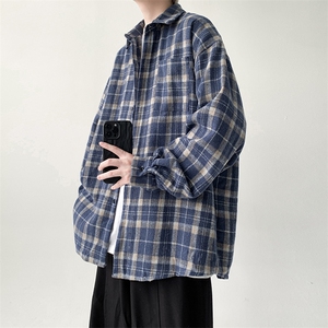 现货 宽松长袖衬衫男小香风格子衬衣KD612-P5078图片