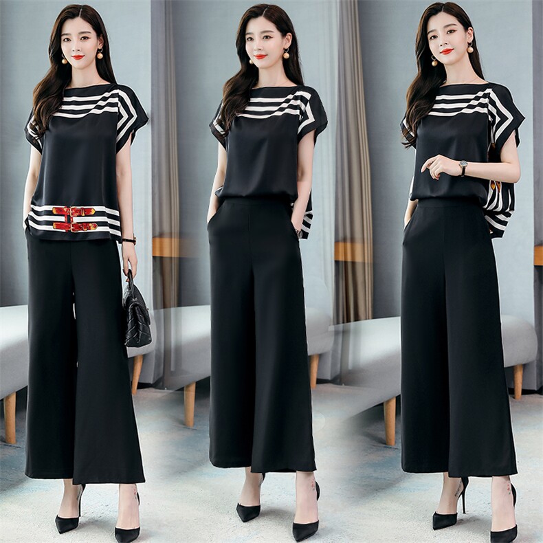 休闲时尚气质百搭宽松优雅套装/套裙通勤两件套2024年夏季维纶，女装套装/套裙，火爆靓佳人
