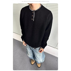 【有货】DM2372-P60设计感毛衣百搭慵懒风手工缝线针织衫秋冬，男装针织衫/毛衣，星座603-2