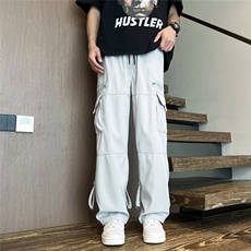 多口袋工装裤男秋季潮流直筒宽松休闲裤小众拖地裤K5723-P37，男装工装外套，星座412-3