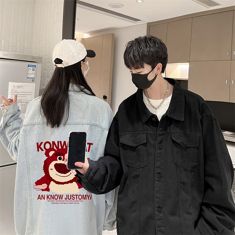 牛仔夹克男大码牛仔外套男茄克NJ77285-P60加绒款-P75,男装夹克,电商A040