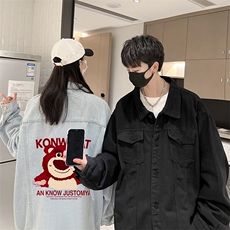 牛仔夹克男大码牛仔外套男茄克NJ77285-P60加绒款-P75，男装夹克，电商A040