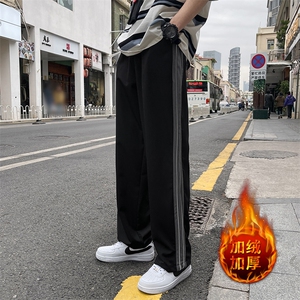 K404-P45 加绒款P55 冬季休闲裤男士西裤大码阔腿裤垂感直筒裤子图片