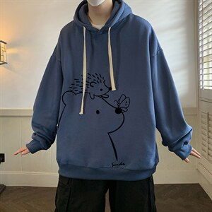 纯棉连帽卫衣男大码运动帽衫宽松薄WY2166-P35 加绒款-P40图片