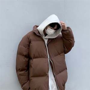 F68-P80 秋冬日系复古潮流宽松保暖棉衣男立领百搭面包服外套图片