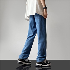 牛仔裤男直筒宽松裤子新款休闲阔腿裤潮流潮牌K-825特批37，男装休闲裤，星座718-1