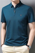 短袖t恤男纯色冰丝2023夏季新品休闲翻领polo衫中年爸爸装上衣，男装T恤，电商B212（原钱塘6029）