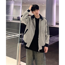 抖音得物高品质美式高街重磅结构设计拼接织带立领卫衣外套CM42，男装卫衣，电商A486