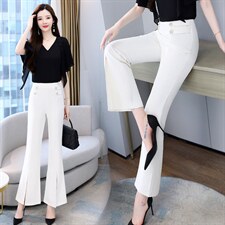 时尚显瘦高腰阔腿裤女夏季新款气质百搭通勤休闲裤，女装休闲裤，火爆靓佳人