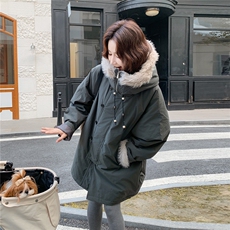 大货已出主推内里夹棉休闲羊羔毛拼接派克外套7334-P185K278，女装棉衣/棉服，2C332