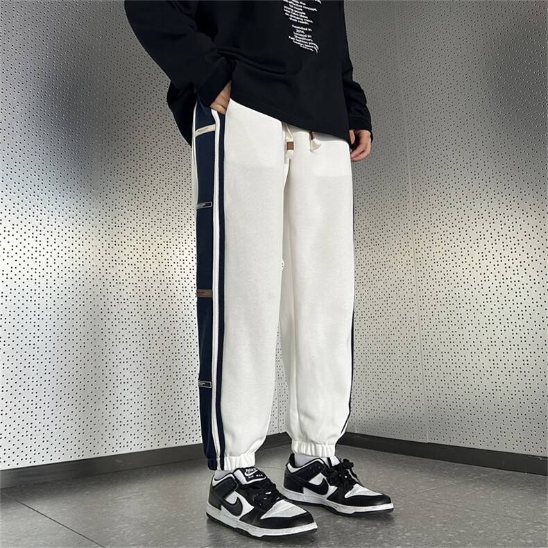 春秋季男士拼色束脚休闲裤时尚百搭大码直筒卫裤C208A-6805-特P48,男装休闲裤,电商C208A