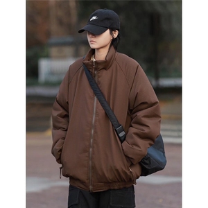秋冬季加厚宽松简约立领棉服日系复古高级感外套女生棉衣DT03 P75图片