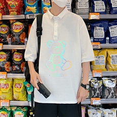 PL57139-P35翻领短袖polo衫男大码胖子半袖t恤男有领保罗衫模特，男装Polo衫，电商A040