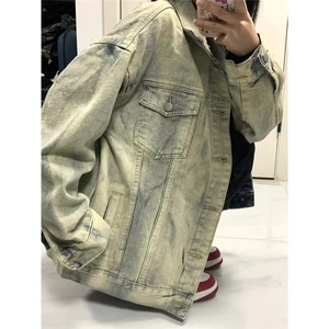 1506A/GZSN3020/P58泥黄牛仔外套春秋季美式潮牌复古工装夹克,男装工装外套,星座1506A
