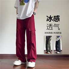 户外工装口袋褶皱设计宽松透气休闲冰丝裤B315-K24180-特P35控68，男装工装外套，电商B315