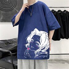 YT26153-P30亚短袖t恤男大码五分袖男宽松七分袖港风模特，男装T恤，电商A040