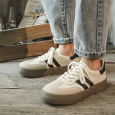 X4529-115复古德训小白鞋男新款布鞋男百搭休闲板鞋，男鞋帆布鞋，星座1407-3