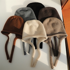 山针织帽女秋冬防寒保暖遮耳毛线包头帽子，帽子，蒙娇羊绒