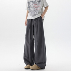 8XL-M多巴胺冰丝垂感慵懒山本裤男夏拖地裤子阔腿休闲裤KZ051P30，男装休闲裤，电商B312