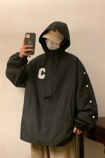 2025新款春季新款港风棒球服翻领冲锋衣排扣夹克男外套JK6028-p78，男装夹克，星座207