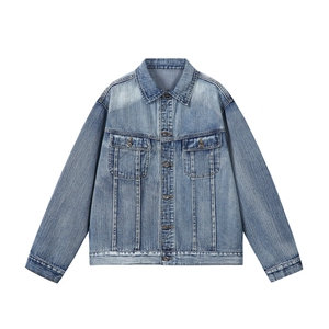 水洗牛仔外套男款春美式痞帅上衣服宽松休闲工装夹克JK1324-P80图片